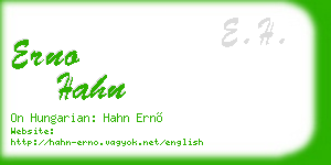 erno hahn business card